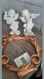 Engeltjes met kandelaar - vleugeltjes gebroken, Ophalen of Verzenden, Overige materialen, Minder dan 25 cm