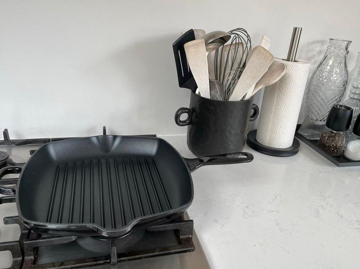 Grillpan gietijzer - nieuw!, Huis en Inrichting, Keuken | Potten en Pannen, Nieuw, Koekenpan of Braadpan, Gietijzer, Inductieplaat
