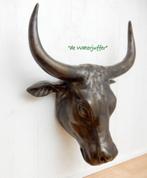 165* Bronzen stieren kop (Boven € 75 geen verzendkosten), Nieuw, Overige materialen, Ophalen of Verzenden, Dierenbeeld