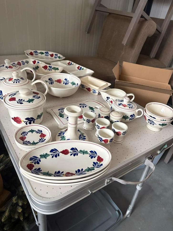 Uitgebreid Boerenbont Servies, Antiek en Kunst, Antiek | Servies compleet, Ophalen