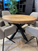 LEEGVERKOOP MANGO TAFEL LAAGSTE PRIJS VAN NEDERLAND VOORRAAD, Huis en Inrichting, Stoelen, Ophalen, Bruin, Nieuw, Modern