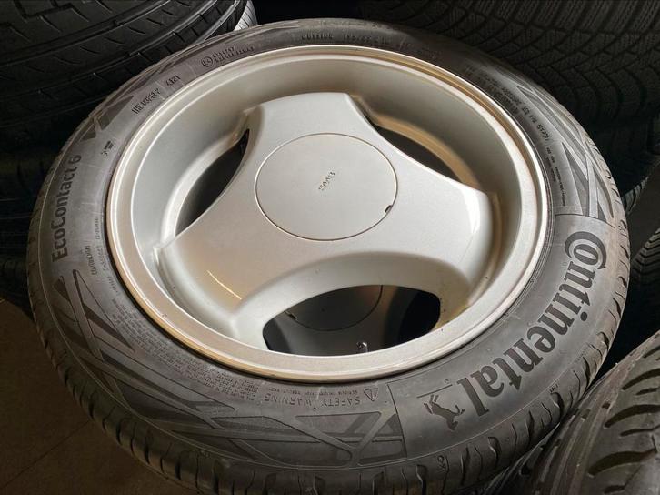 Originele 16” Saab 9000 900 Deep Dish velgen + Conti banden, Auto-onderdelen, Banden en Velgen, Banden en Velgen, Zomerbanden