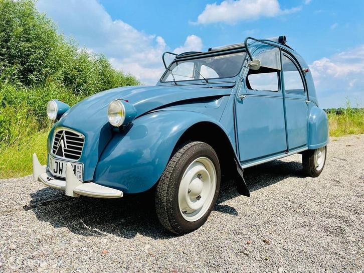 2cv AZ ’61 bleu glacier 35.698 km, Auto's, Oldtimers, Bedrijf, Te koop, Open dak, Citroën, Benzine, Cabriolet, Handgeschakeld