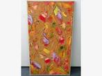 Marie Louise Terwindt 80x45 abstract bloemen 2001 terwind g2, Antiek en Kunst, Kunst | Schilderijen | Abstract, Ophalen of Verzenden