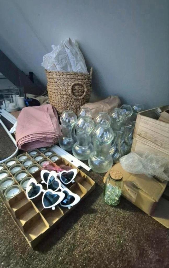 Decoratie bruiloft, Hobby en Vrije tijd, Feestartikelen, Zo goed als nieuw, Versiering, Geboorte of Huwelijk, Ophalen of Verzenden