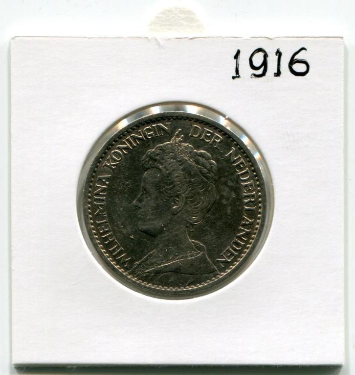 1 Gulden 1916 Koningin Wilhelmina (Schaars), Postzegels en Munten, Munten | Nederland, Losse munt, 1 gulden, Koningin Wilhelmina