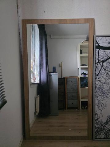Grote Wandspiegel met Houten Bord - 160x91 cm beschikbaar voor biedingen