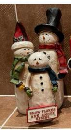 Groot stenen Beeld Decoratie 3x sneeuwpop, Ophalen of Verzenden, Zo goed als nieuw