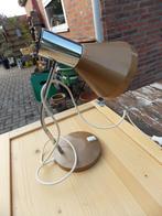 Vintage buro lamp chroom goud bruin, Huis en Inrichting, Minder dan 50 cm, Gebruikt, Ophalen of Verzenden