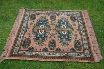 vintage vierkant smyrna vloerkleed / tafelkleed met franjes beschikbaar voor biedingen