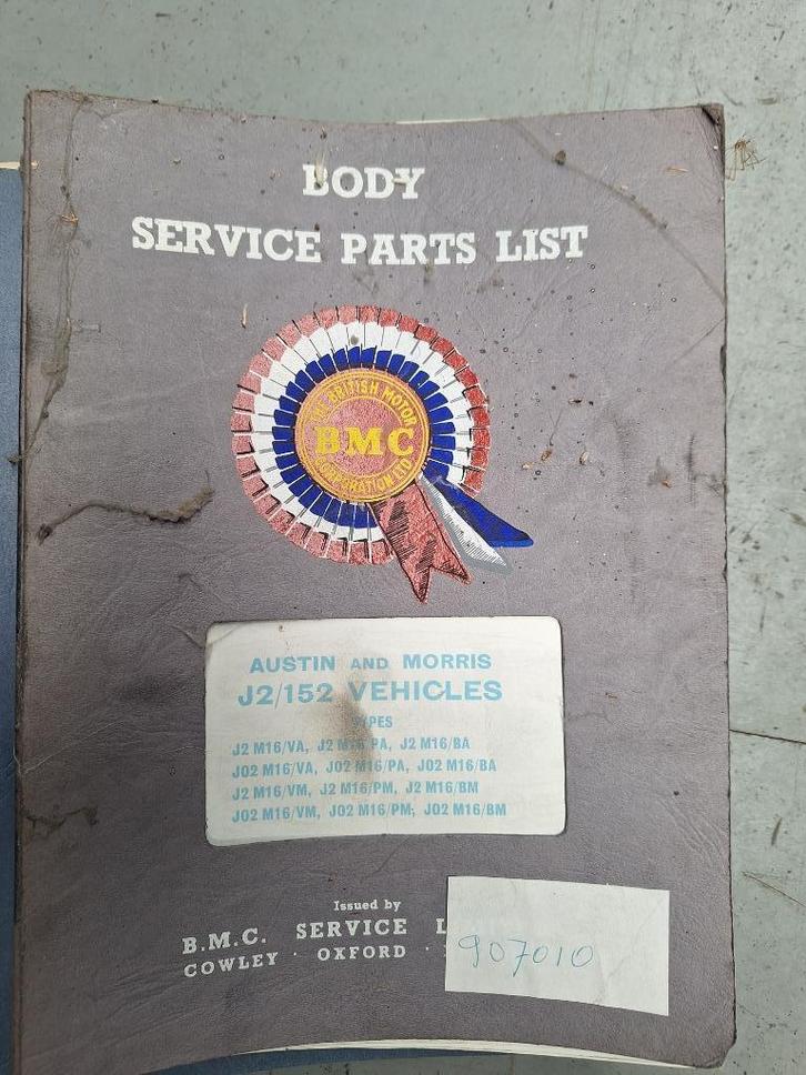 Body Parts List  Austin-Wolseley-Morris-BMC, Auto diversen, Handleidingen en Instructieboekjes, Ophalen of Verzenden