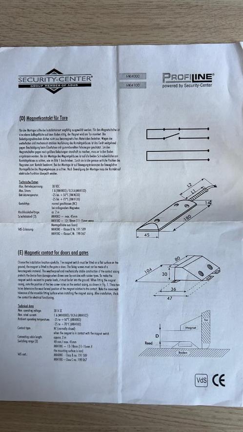 Magneet kontakt voor deuren, Hobby en Vrije tijd, Elektronica-componenten, Ophalen of Verzenden