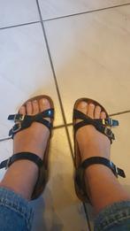 Birkenstock 39 smal, Zwart, Gedragen, Birkenstock, Sandalen of Muiltjes