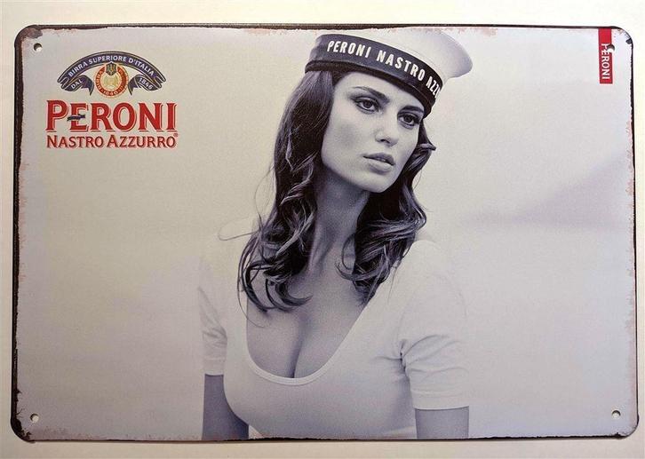 PERONI Bier Metalen Reclamebord Bar Wandbord man cave, Verzamelen, Biermerken, Nieuw, Reclamebord, Plaat of Schild, Overige merken