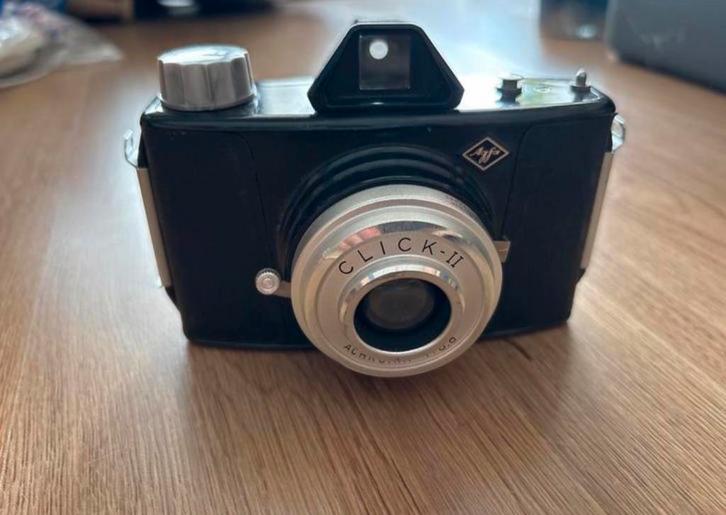Vintage Agfa Click-II Camera met lederen tas, Audio, Tv en Foto, Fotocamera's Analoog, Gebruikt, Compact, Ophalen of Verzenden