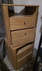 2 nachtkastjes licht eiken hout, Huis en Inrichting, Kasten | Ladekasten, Ophalen, Gebruikt, 1 of 2 laden, 50 tot 100 cm