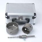 Dozenboorset in aluminium koffer, carbide, ø 60 en 80 mm, Ophalen of Verzenden, Nieuw