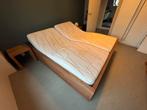 Auping, electrisch verstelbare bedden met ombouw (teak), Huis en Inrichting, Slaapkamer | Bedden, Ophalen, 90 cm, Tweepersoons