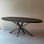 Ovaal houten tafel massief mango  240x110cm zwart, 100 tot 150 cm, Ophalen of Verzenden, Vijf personen of meer, Rechthoekig