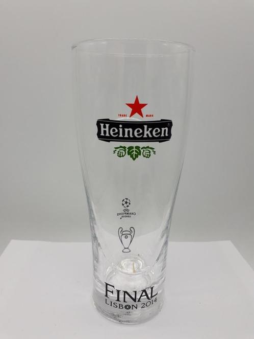 Heineken Bierglas Ellipse Champions League Final Lisbon 2014, Verzamelen, Biermerken, Gebruikt, Glas of Glazen, Heineken, Ophalen of Verzenden