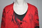 KG84 Chalou Shirt Zwart Rood maat 44, Chalou, Zo goed als nieuw, Rood, Shirt of Top