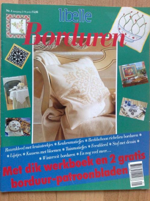 Libelle Borduren, nr 1 jaagang 2 / 1991, Hobby en Vrije tijd, Borduren en Borduurmachines, Zo goed als nieuw, Patroon, Verzenden