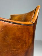 Fauteuil clubchair schapenleer klassiek, Huis en Inrichting, Fauteuils, Ophalen, Gebruikt, 75 tot 100 cm