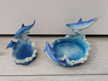2 blauwe dolfijnen beeldjes beschikbaar voor biedingen