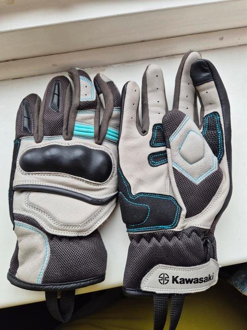 Lederen/Mesh motorhandschoenen dames Kawasaki, Motoren, Kleding | Motorkleding, Handschoenen, Dames, Tweedehands, Ophalen of Verzenden
