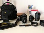 DSLR Nikon D3200 + 3 Lenses + Accesories, Ophalen, Gebruikt, Nikon, 24 Megapixel