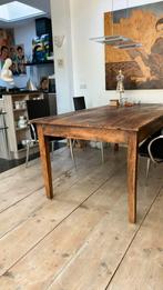 Stevige eettafel, Huis en Inrichting, Tafels | Eettafels, Ophalen, Gebruikt, 100 tot 150 cm, Teakhout