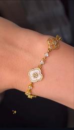 ZSM weg, Sinay goud/witte klaver armband met diamantjes, Ophalen of Verzenden, Nieuw, Goud