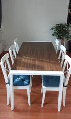 Tafel met 6 stoelen, 4 tot 6 stoelen, Gebruikt, Ophalen of Verzenden