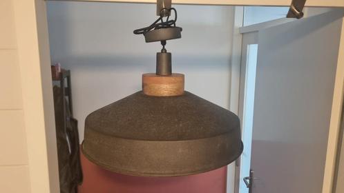 Hanglamp koperkleurig, Huis en Inrichting, Lampen | Hanglampen, Gebruikt, Minder dan 50 cm, Hout, Metaal, Ophalen