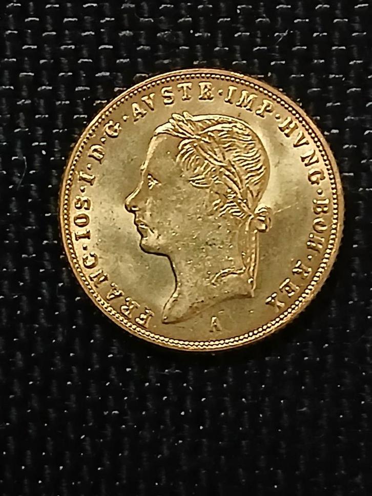 Gouden naslag vergulding - Frans Jozef I dukaat 1848-1916 A, Postzegels en Munten, Munten | Europa | Euromunten, Losse munt, Overige waardes