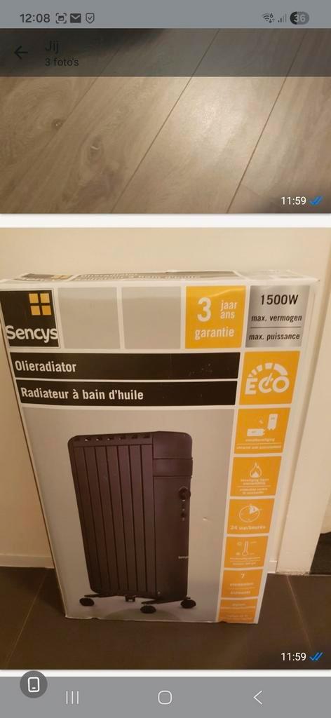 Sencys olieradiator - Nieuwstaat, Huis en Inrichting, Kachels, Zo goed als nieuw, Vrijstaand, Overige soorten, Elektrisch, Ophalen of Verzenden