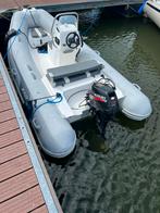 AB Rib 13vst  + 15 pk Suzuki 4 takt zonder vaarbewijs, Watersport en Boten, Rubberboten, Ophalen, Yamaha, Zo goed als nieuw, Benzine