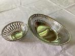2 Vintage Verzilverde Schaaltjes voor Koekjes en Bonbons., Antiek en Kunst, Antiek | Goud en Zilver, Ophalen of Verzenden