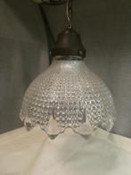 Vintage Art Deco Holophane hanglamp glas, Gebruikt, Vintage, Ophalen of Verzenden, 75 cm of meer