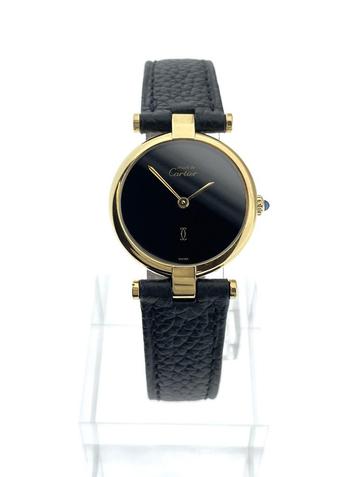 Cartier 'Must de' Ronde Black Dial Vendome Vermeil Full set