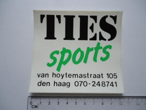 sticker Oud Den Haag TIES SPORTS winkel van hoytemastr 105, Verzamelen, Stickers, Verzenden