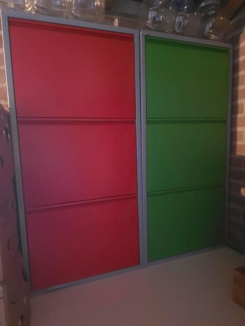 2 mooie rvs schoenenkasten opbergkasten, Huis en Inrichting, Kasten | Schoenenkasten, Zo goed als nieuw, Ophalen