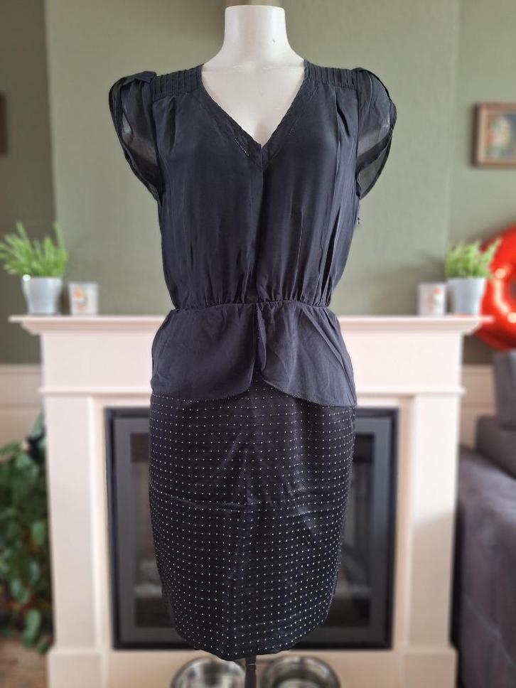 Hoss Intropia zwart zijden viscose jurk 38 36 M gratis v. NL, Kleding | Dames, Jurken, Zo goed als nieuw, Maat 38/40 (M), Zwart