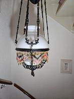 Antieke petroleum hanglamp, Huis en Inrichting, Ophalen, Gebruikt, Glas