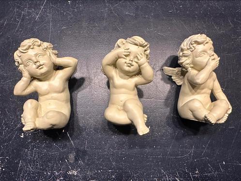 Engelen beeldjes horen zien zwijgen A3, Verzamelen, Beelden en Beeldjes, Dier, Ophalen of Verzenden