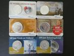 Nederland 6 coincards, ook zilveren munt, Setje, Koningin Beatrix, Zilver, Euro's