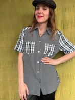 Vintage geruite blouse / shirt - 90’s - blauw / wit - 36 / S, Kleding | Dames, Blouses en Tunieken, Hgv, Blauw, Ophalen of Verzenden