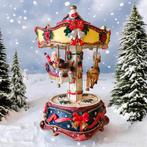 Vintage Mechanische Kerst Carrousel Muziekdoos Speeldoos, Diversen, Ophalen of Verzenden, Zo goed als nieuw