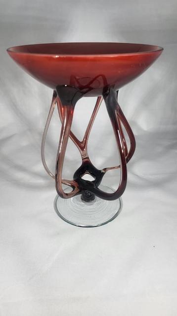 Uniek vintage art deco glazen object – sculpturale schaal beschikbaar voor biedingen