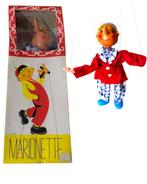 Marionet pop in doos Pinokkio hout vintage compleet, Verzamelen, Poppen, Ophalen of Verzenden, Zo goed als nieuw, Pop